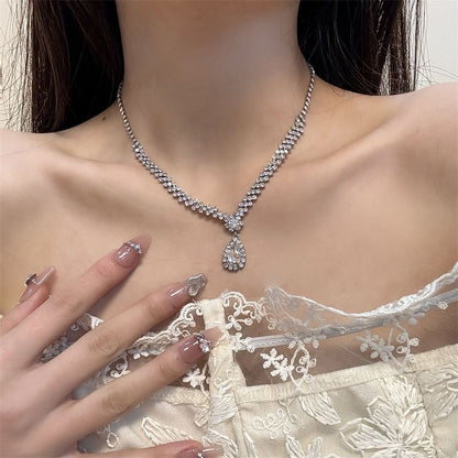 Necklace Rhinestone Drop