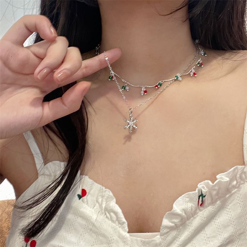 Snowflake Layered Necklace