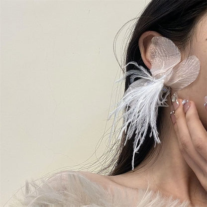 Floral Earring Fringed Drop