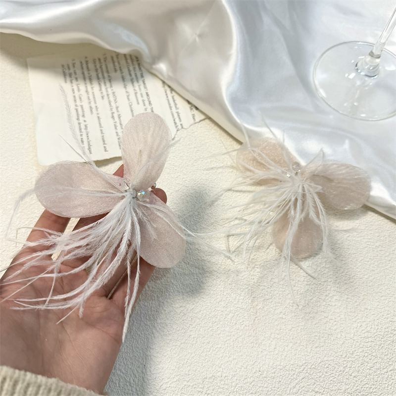 Floral Earring Fringed Drop