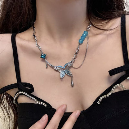 / Choker Butterfly Earring Ring Drop