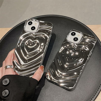 Heart Metallic Textured Phone Case