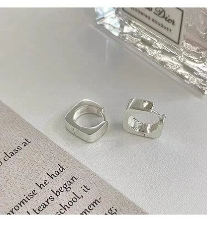 Sterling Silver Thick Huggie Earring