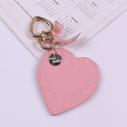 Lettering Heart Faux Leather Keyring