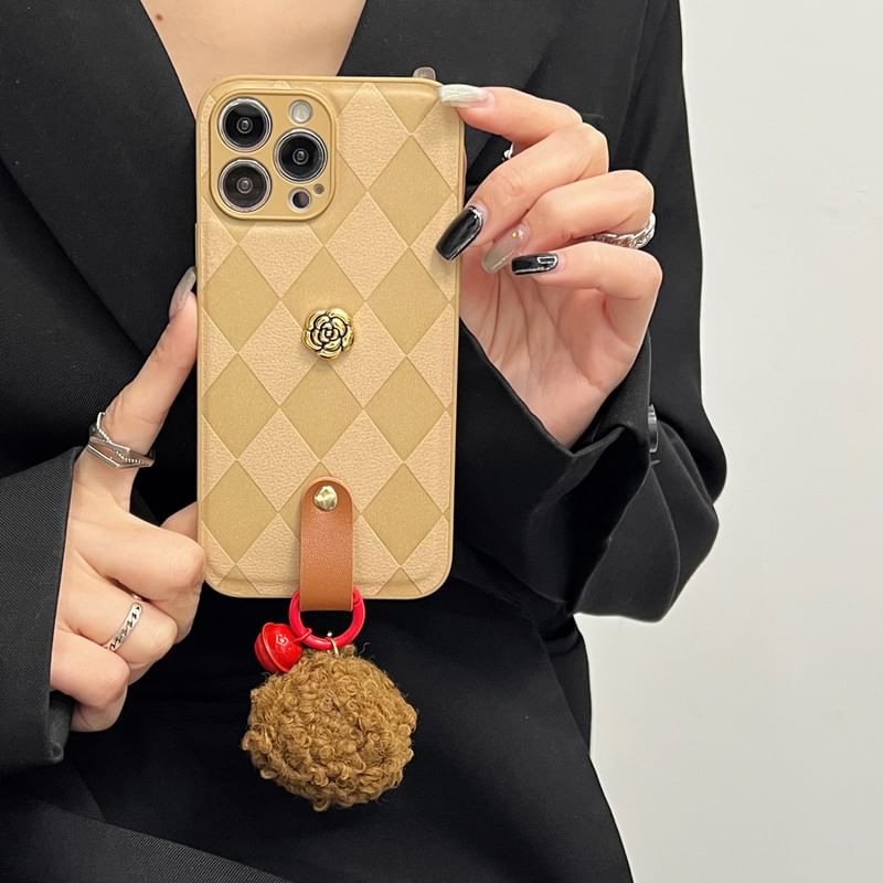Argyle Bell Pom Phone Rose Case