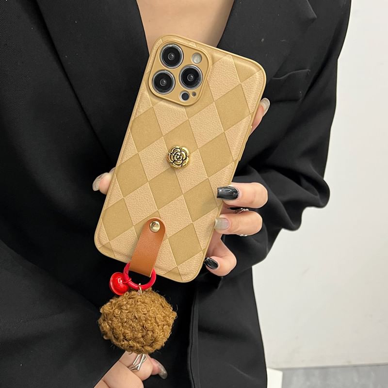 Argyle Bell Pom Phone Rose Case