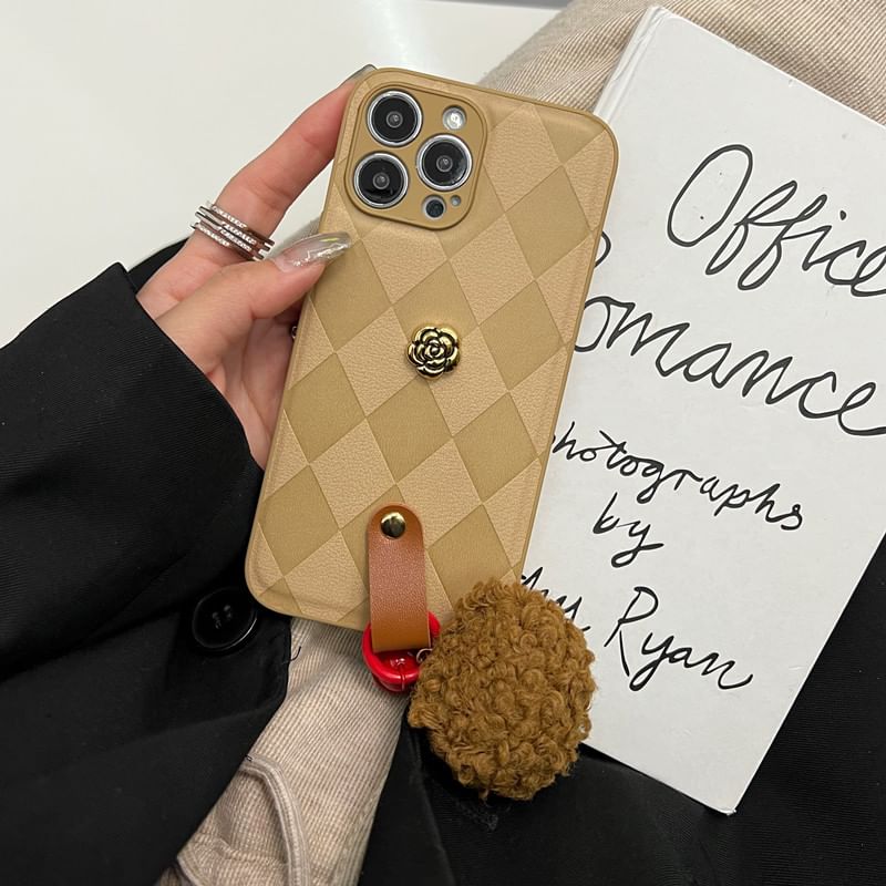 Argyle Bell Pom Phone Rose Case