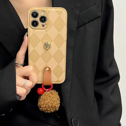 Argyle Bell Pom Phone Rose Case