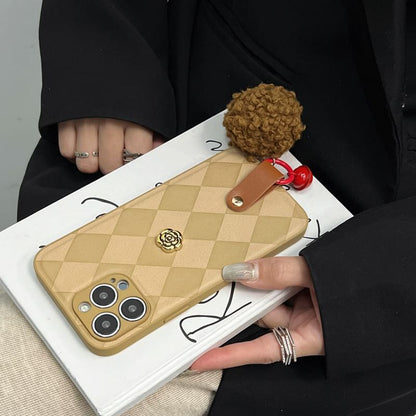 Argyle Bell Pom Phone Rose Case