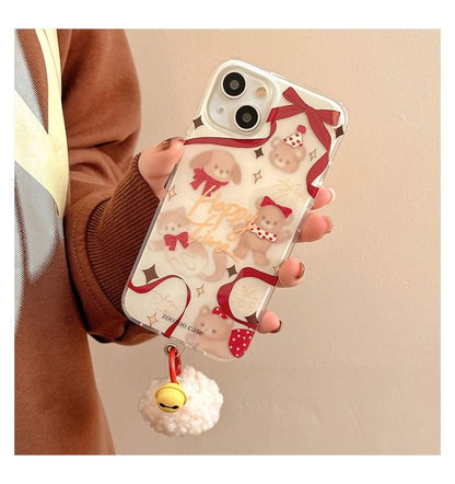 Pom Ribbon Phone Animal Bell Case