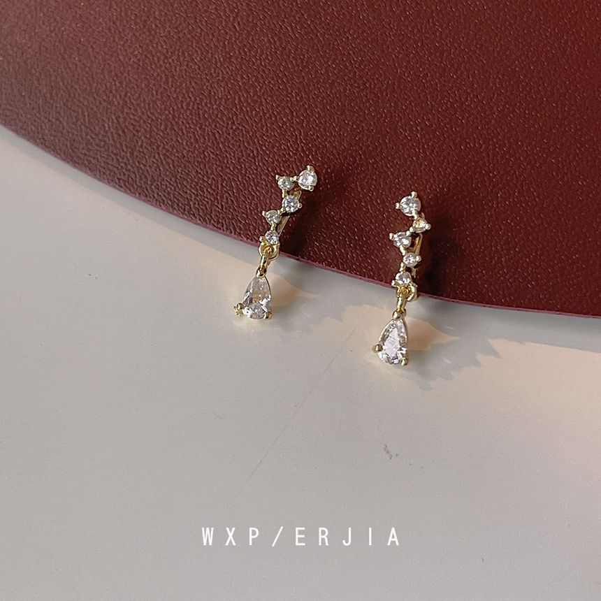 Drop Rhinestone Clip-On Earring