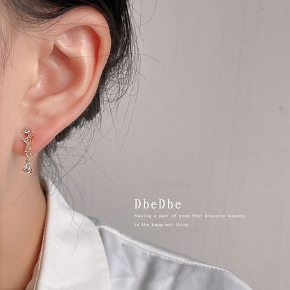 Drop Rhinestone Clip-On Earring