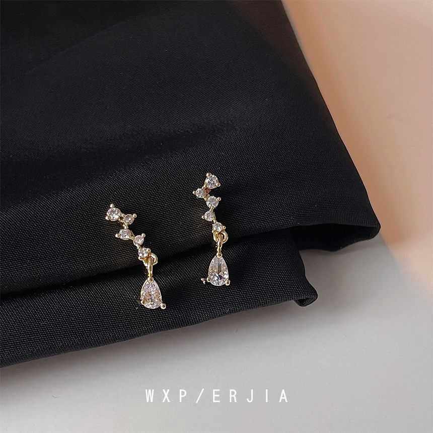 Drop Rhinestone Clip-On Earring