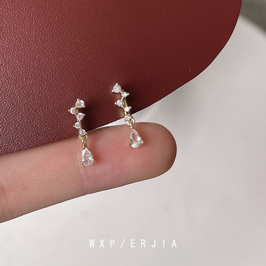 Drop Rhinestone Clip-On Earring