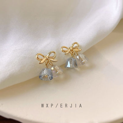 Earring Clip-On Faux Drop Crystal Bow