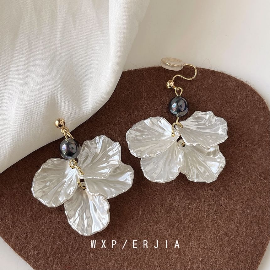 Floral Earring Clip-On Drop