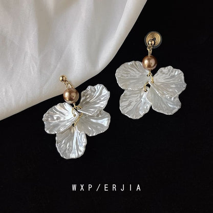 Floral Earring Clip-On Drop