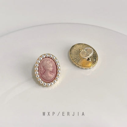 Earring Faux Face Clip-On Pearl