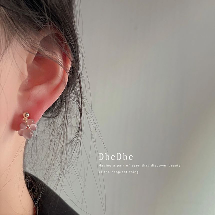 Gemstone Earring Clip-On Beaded Drop