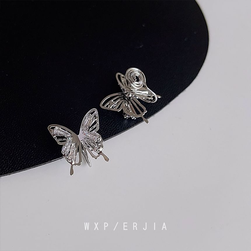 Earring Butterfly Rhinestone Clip-On