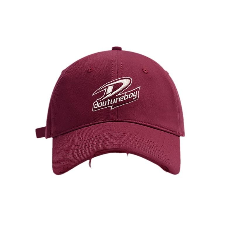 Distressed Embroidered Baseball Lettering Cap