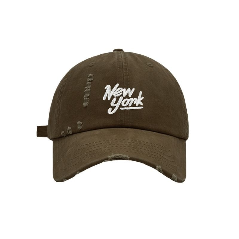 Baseball Distressed Cap Embroidered Lettering
