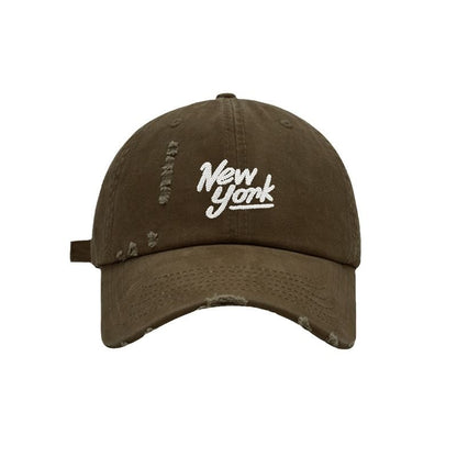 Baseball Distressed Cap Embroidered Lettering