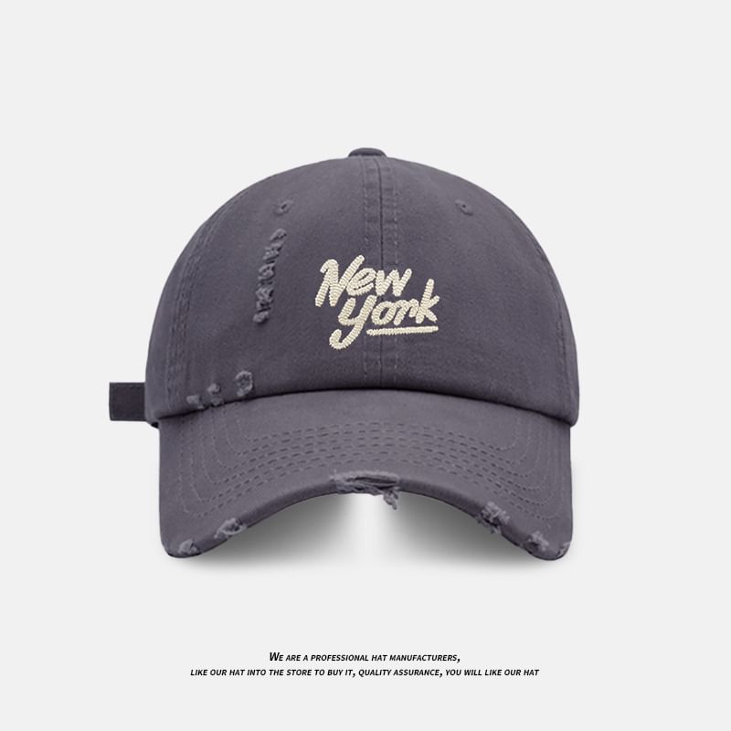 Baseball Distressed Cap Embroidered Lettering