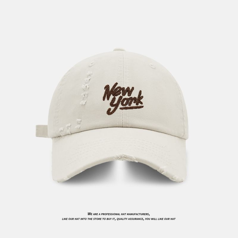 Baseball Distressed Cap Embroidered Lettering