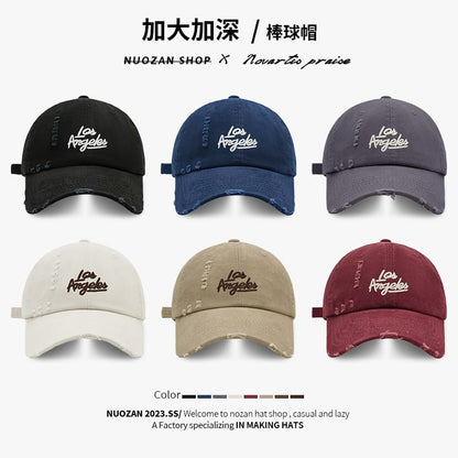 Embroidered Baseball Lettering Cap Distressed