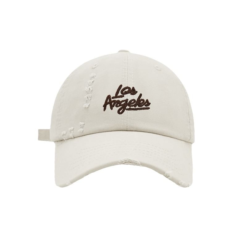 Embroidered Baseball Lettering Cap Distressed