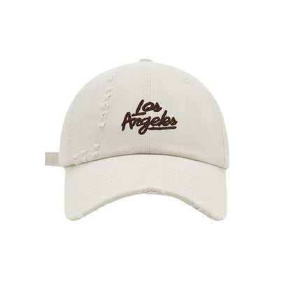 Embroidered Baseball Lettering Cap Distressed