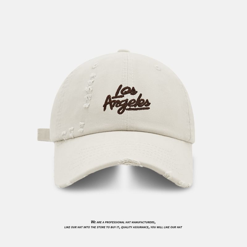 Embroidered Baseball Lettering Cap Distressed