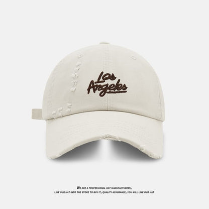 Embroidered Baseball Lettering Cap Distressed