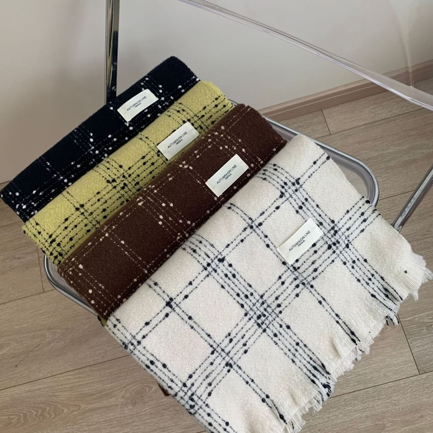 Scarf Frayed Plaid