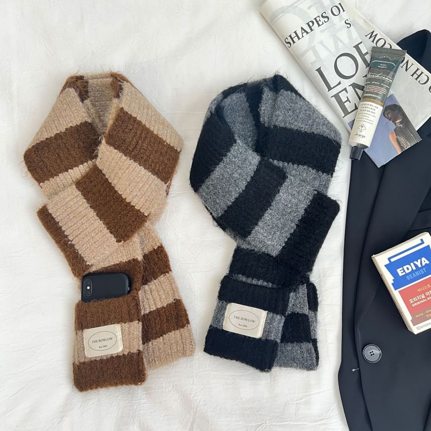 Striped Knit Scarf Light