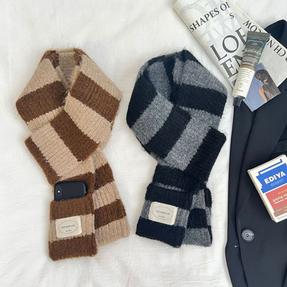 Striped Knit Scarf Light