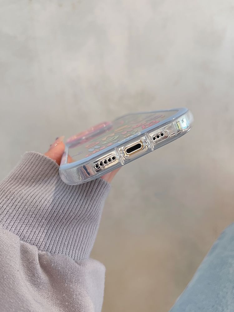 Tulip Lettering Mirrored Phone Case