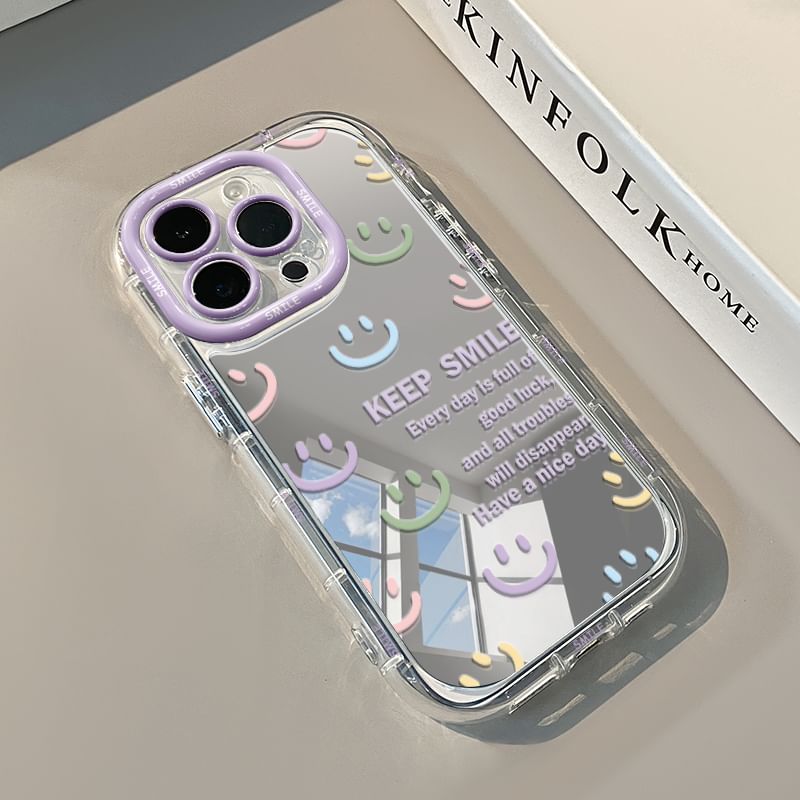 Smiley Lettering Mirrored Phone Case