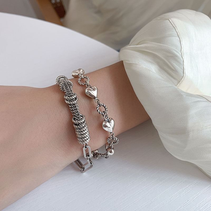 Heart Layered Alloy Bracelet