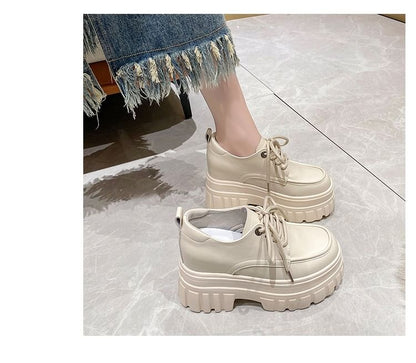 Platform Chunky Heel Lace-Up Shoes Derby