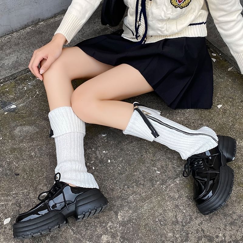 Jambières en tricot avec fermeture éclair