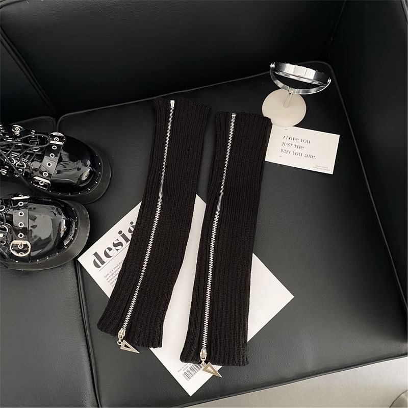 Jambières en tricot avec fermeture éclair