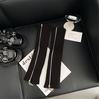 Jambières en tricot avec fermeture éclair