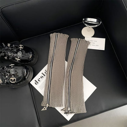 Jambières en tricot avec fermeture éclair