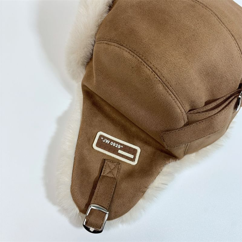 Hat Faux Fleece-Lined Trapper Suede