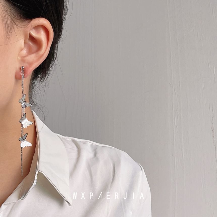 Earring Butterfly Threader Alloy