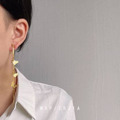 Earring Butterfly Threader Alloy