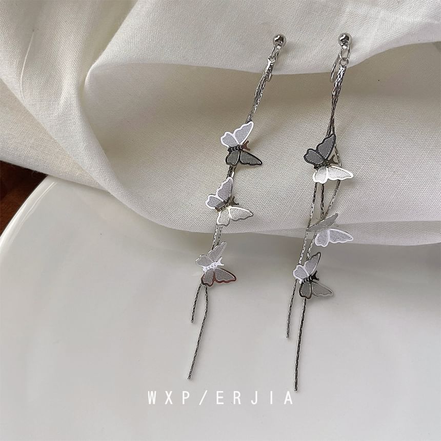 Earring Butterfly Threader Alloy