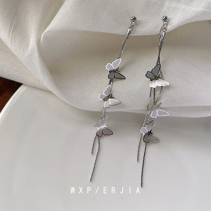 Earring Butterfly Threader Alloy